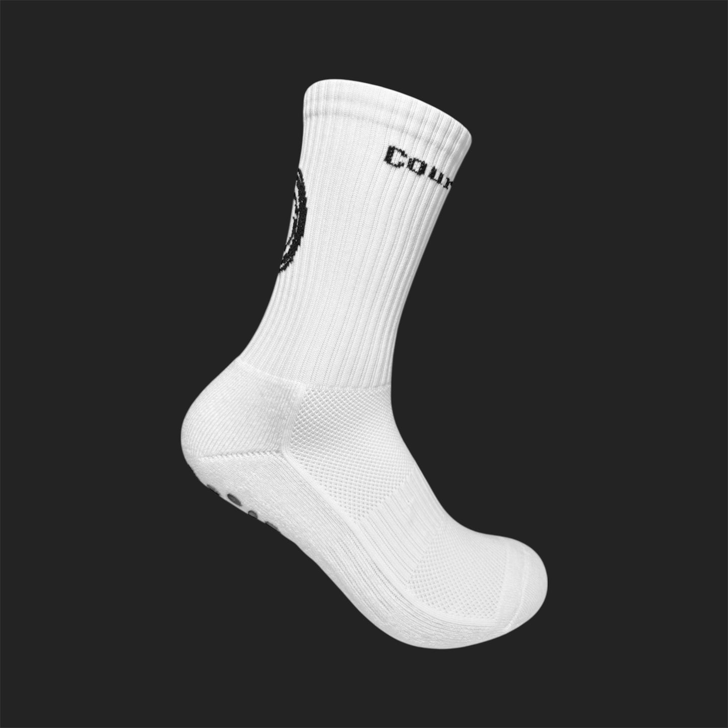 White - EU 42-45 / Court Grip Socken - Mehr Grip, mehr Game!