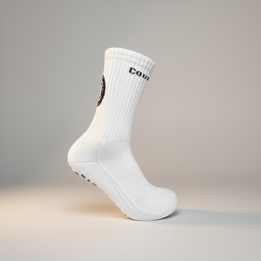 White - EU 42-45 / Court Grip Socken - Mehr Grip, mehr Game!